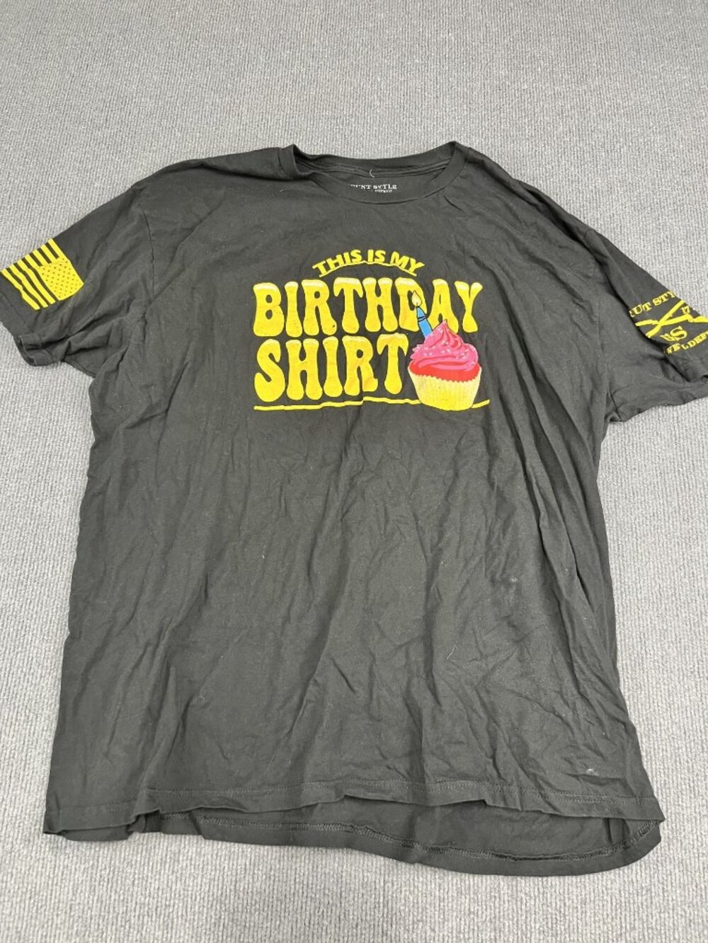 Grunt Style Mens Black This Is My Birthday Shirt Graphic Tee 4X